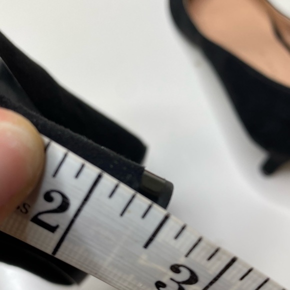 Zara Trafaluc Pointy Bow Toe Heels Pumps Suede Black 37 - Picture 7 of 7